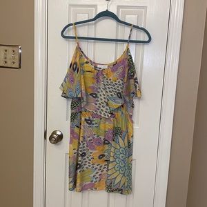 GLAM Off Shoulder Paisley Pattern Dress